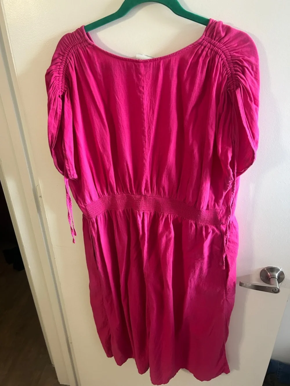 Bright Fuchsia V-Neck Casual Dress - Size 1X - Picture 3 of 3